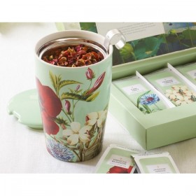 Cana ceai din ceramica cu pereti dubli si infuzor din inox Kati Fleur - Tea Forte Produse 112,00 lei
