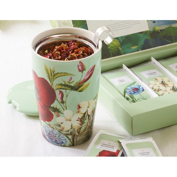 Cana ceai din ceramica cu pereti dubli si infuzor din inox Kati Fleur - Tea Forte Produse 112,00 lei