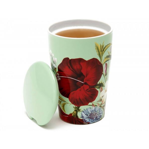 Cana ceai din ceramica cu pereti dubli si infuzor din inox Kati Fleur - Tea Forte Produse 112,00 lei