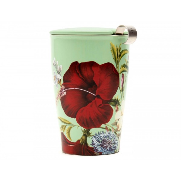Cana ceai din ceramica cu pereti dubli si infuzor din inox Kati Fleur - Tea Forte Produse 112,00 lei