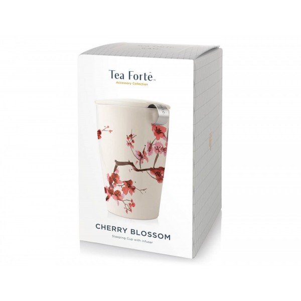 Cana pentru ceai din ceramica cu infuzor din inox Kati Cherry Blossoms - Tea Forte Produse 112,00 lei