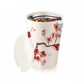Cana pentru ceai din ceramica cu infuzor din inox Kati Cherry Blossoms - Tea Forte Produse 112,00 lei
