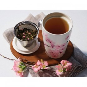 Cana pentru ceai din ceramica cu pereti dubli si infuzor din inox Kati Hanami - Tea Forte Produse 112,00 lei