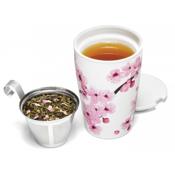 Cana pentru ceai din ceramica cu pereti dubli si infuzor din inox Kati Hanami - Tea Forte Produse 112,00 lei