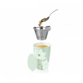 Cana pentru ceai din ceramica cu pereti dubli si infuzor din inox Kati Lotus - Tea Forte Produse 112,00 lei