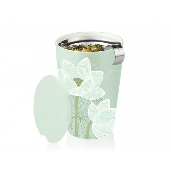 Cana pentru ceai din ceramica cu pereti dubli si infuzor din inox Kati Lotus - Tea Forte Produse 112,00 lei