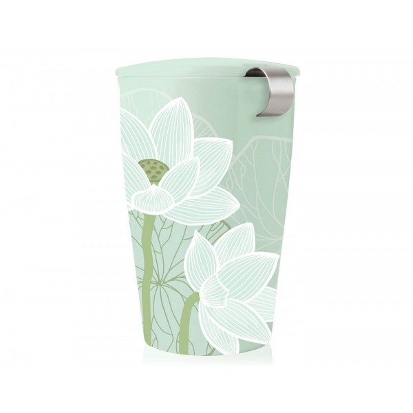 Cana pentru ceai din ceramica cu pereti dubli si infuzor din inox Kati Lotus - Tea Forte Produse 112,00 lei