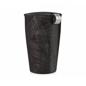 Cana pentru ceai din ceramica cu pereti dubli si infuzor din inox Kati Noir - Tea Forte Produse 112,00 lei