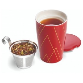 Cana pentru ceai din ceramica cu pereti dubli si infuzor din inox Kati Warming Joy Classic- Tea Forte Produse 112,00 lei