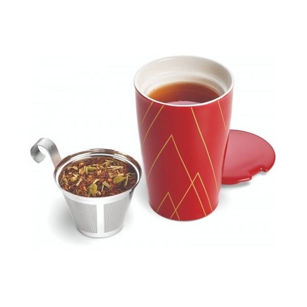 Cana pentru ceai din ceramica cu pereti dubli si infuzor din inox Kati Warming Joy Classic- Tea Forte Produse 112,00 lei