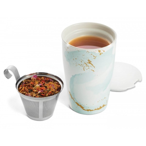 Cana pentru ceai din ceramica cu pereti dubli si infuzor din inox Kati Wellbeing - Tea Forte Produse 112,00 lei