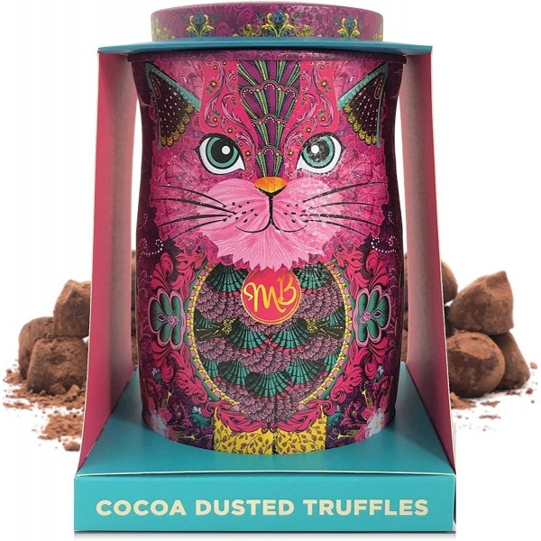 Cutie metalica cu trufe din ciocolata neagra Monty Bojangles Persian Pink Cat Choccy Scoffy 135g Produse 115,00 lei