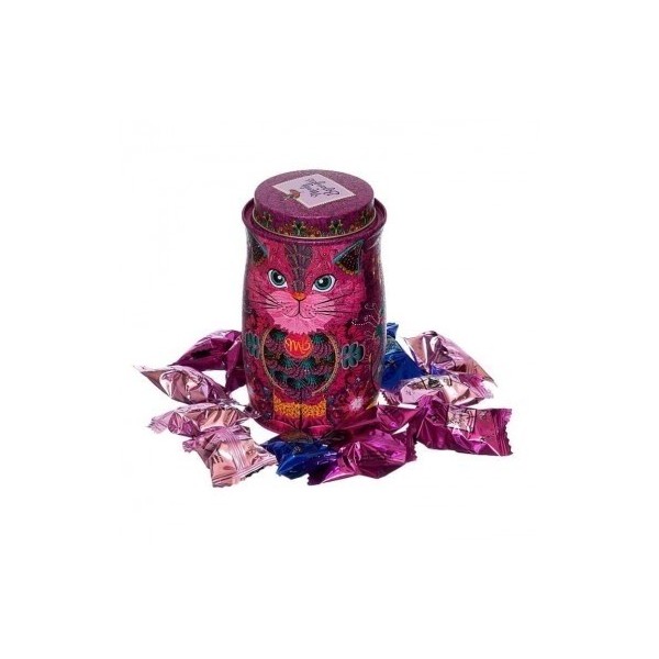 Cutie metalica cu trufe din ciocolata neagra Monty Bojangles Persian Pink Cat Choccy Scoffy 135g Produse 115,00 lei