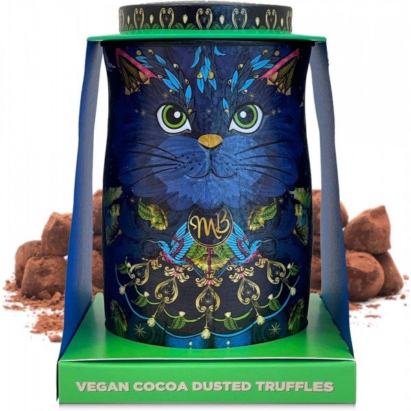 Cutie metalica cu Trufe din ciocolata vegana Monty Bojangles Persian Cat Midnight Prince 135G Produse 115,00 lei