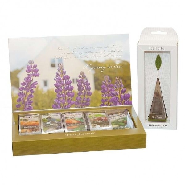 Pachet cadou cu ceai si infuzor de inox Herbal Infuser Gift- Tea Forte Produse 170,00 lei