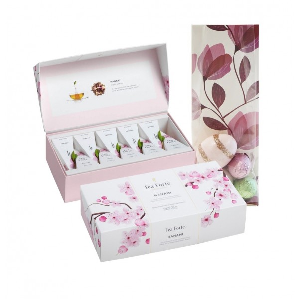Coș Cadou: ceai și ciocolată belgiană Valentino Spring Hanami - Tea Forte Produse 204,00 lei