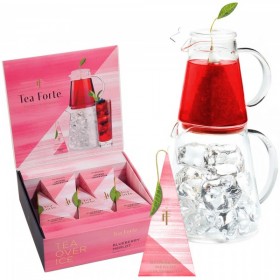 Set cadou cu ceainic pentru ceai rece si 5 piramide ceai rece Blueberry Merlot Gift - Tea Forte Produse 235,00 lei