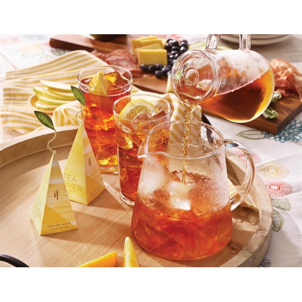 Set cadou cu ceainic pentru ceai rece si 5 piramide ceai rece Tea White Ginger Pear Gift set - Tea Forte Produse 235,00 lei