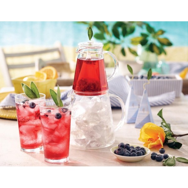Set cadou cu ceainic pentru ceai rece si 5 piramide ceai rece Tea White Ginger Pear Gift set - Tea Forte Produse 235,00 lei