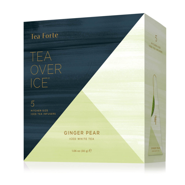 Set cadou cu ceainic pentru ceai rece si 5 piramide ceai rece Tea White Ginger Pear Gift set - Tea Forte Produse 235,00 lei