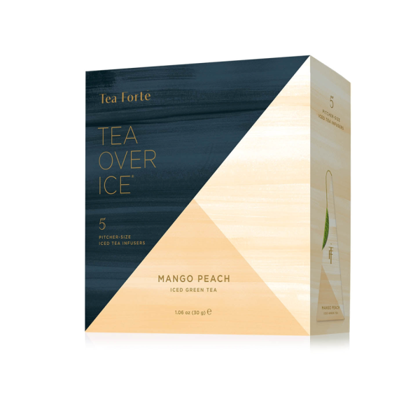 Set cadou cu ceainic pentru ceai rece si 5 piramide ceai rece Iced Tea Green Mango Peach Gift - Tea Forte Produse 235,00 lei