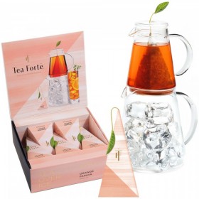 Set cadou cu ceainic pentru ceai rece si 5 piramide ceai rece Iced Tea Orange Papaya - Tea Forte Produse 235,00 lei