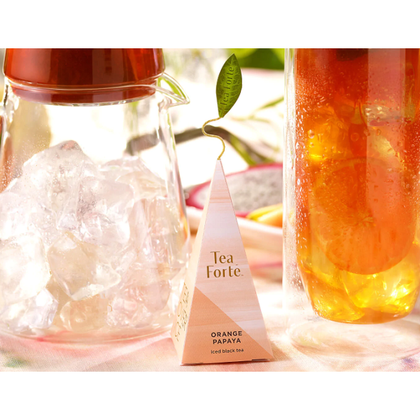 Set cadou cu ceainic pentru ceai rece si 5 piramide ceai rece Iced Tea Orange Papaya - Tea Forte Produse 235,00 lei