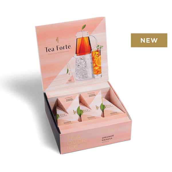 Set cadou cu ceainic pentru ceai rece si 5 piramide ceai rece Iced Tea Orange Papaya - Tea Forte Produse 235,00 lei