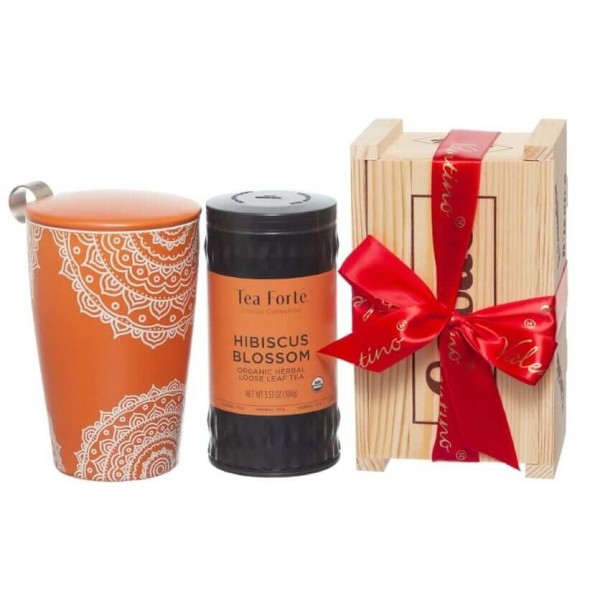Cos cadou: ceai, cană și ciocolată belgiană Valentino Superb Gift - Tea Forte Produse 278,00 lei