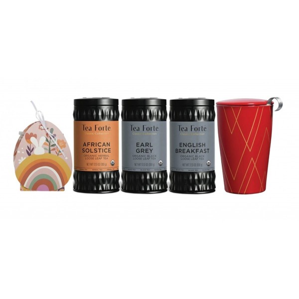 Coș Cadou: ceai și ciocolată Trio Breakfast - Tea Forte Produse 393,00 lei