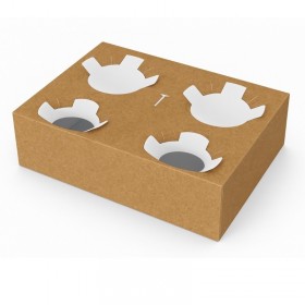 Suport 4 pahare, cutie carton kraft, 50 buc Produse 34,53 lei