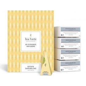 Ceai Estate Darjeeling - Cutie cu 40 de piramide de ceai cald Tea Forte Ceai plic 154,00 lei