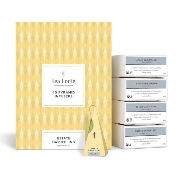 Ceai Estate Darjeeling - Cutie cu 40 de piramide de ceai cald Tea Forte Produse 154,00 lei