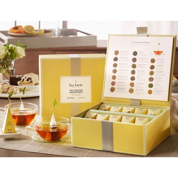 Ceai Tea Tasting Assortment - Tea Forte - Cufar cu 40 de piramide de ceai Produse 310,00 lei