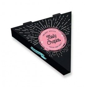 Cutii triunghiulare clătite, design Negru-Roz, metalizate, 25x25x4cm, 190buc Produse 225,14 lei