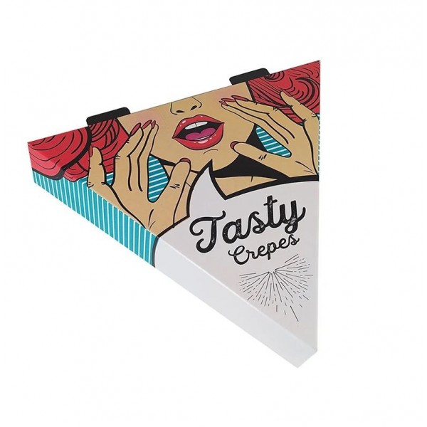 Cutii triunghiulare clătite, design Street-Food, metalizate, 25x25x4cm, 190buc Produse 225,14 lei