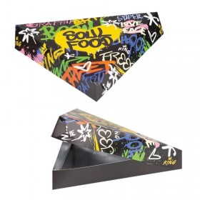Cutii triunghiulare clătite, design Street-Food, metalizate, 25x25x4cm, 190buc Produse 225,14 lei