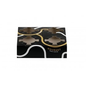 Suport 4 pahare, cutie carton negru, design Gourmet, 50buc Suport transport 22,90 lei