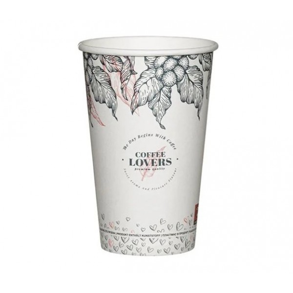 Pahare carton 470ml - 16oz coffee lovers D90 (50buc) Produse 12,19 lei