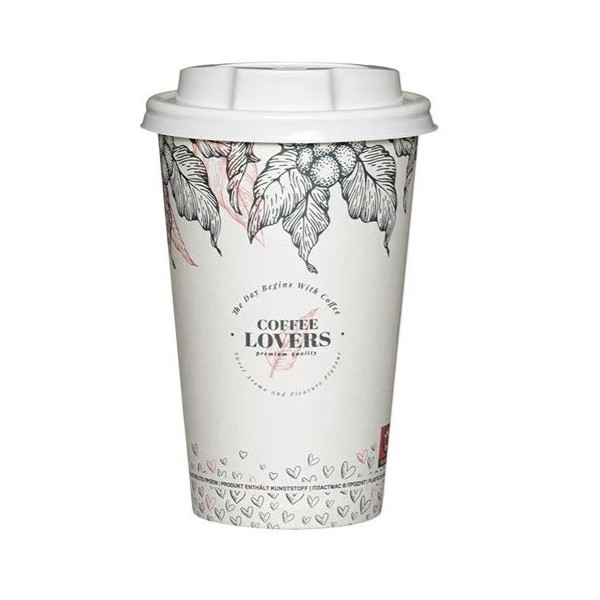 Pahare carton 470ml - 16oz coffee lovers D90 (50buc) Produse 12,19 lei