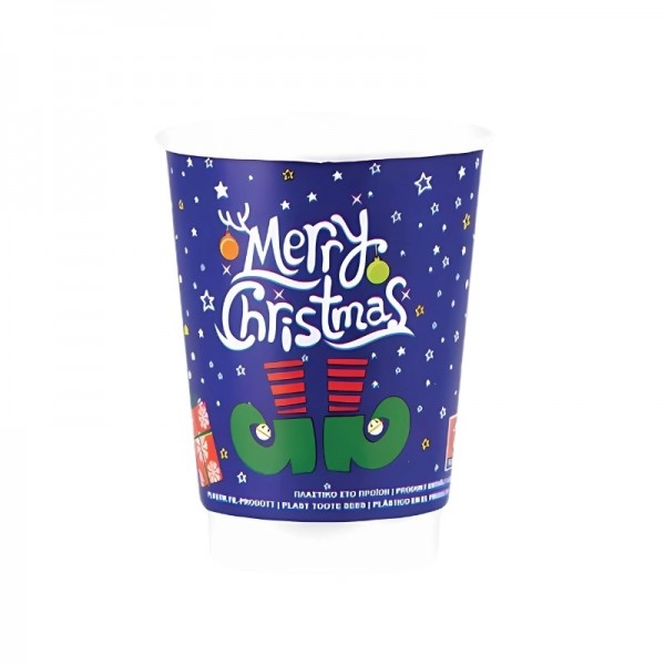 Pahare carton 470ml - 16oz Christmas, double wall D90, 25buc Pahare bauturi calde 10,90 lei