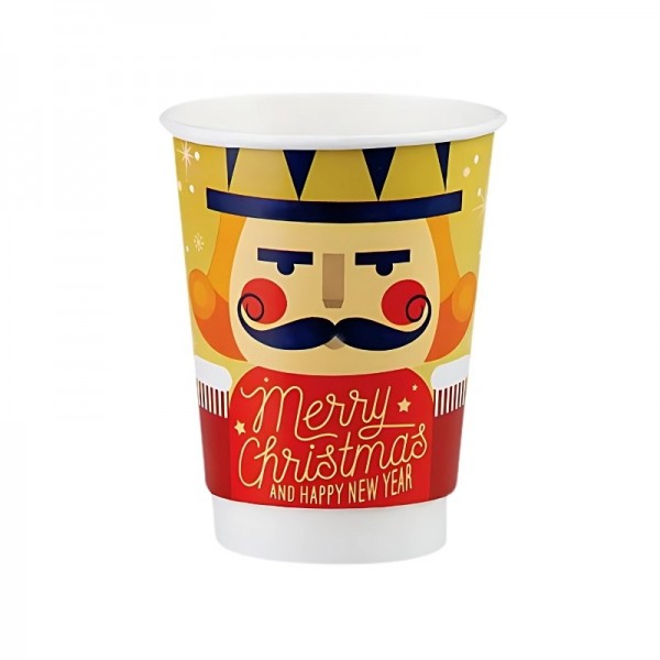 Pahare carton 470ml - 16oz Christmas, double wall D90, 25buc Pahare bauturi calde 10,90 lei