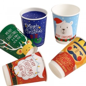 Pahare carton 470ml - 16oz Christmas, double wall D90, 25buc Pahare bauturi calde 10,90 lei