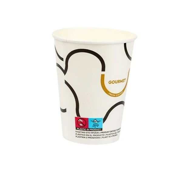 Pahare carton 350ml - 12oz Gourmet white D90 (50buc) Produse 9,90 lei