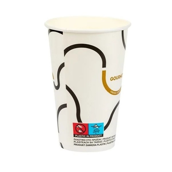 Pahare carton 350ml - 12oz Gourmet white D80 (50buc) Produse 9,90 lei