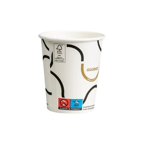 Pahare carton 235ml - 8oz Gourmet white D80 (50buc) Produse 6,90 lei
