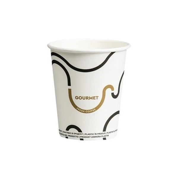 Pahare carton 235ml - 8oz Gourmet white D80 (50buc) Produse 6,90 lei