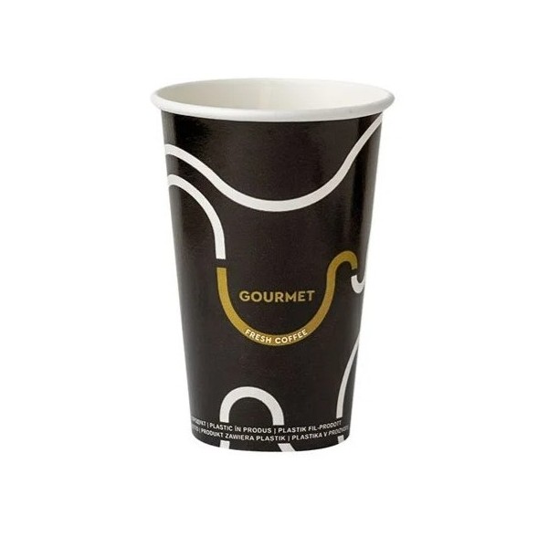 Pahare carton 350ml - 12oz Gourmet black D80 (50buc) Produse 9,90 lei