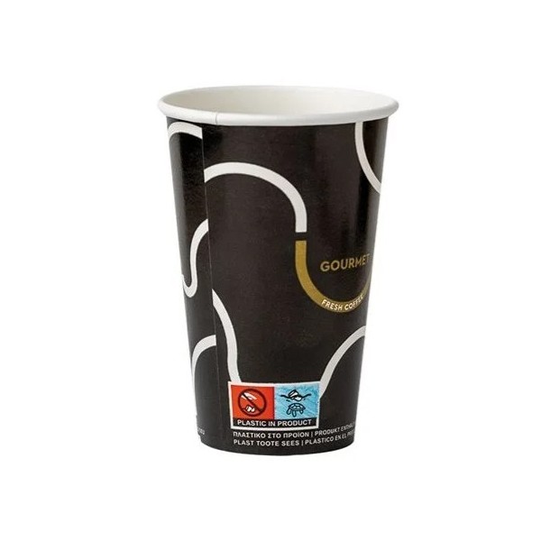 Pahare carton 350ml - 12oz Gourmet black D80 (50buc) Produse 9,90 lei