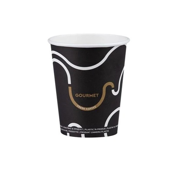 Pahare carton 235ml - 8oz Gourmet black D80 (50buc) Produse 6,90 lei